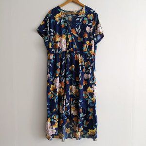 Shein High-Low Tropical Floral Blue Dress Size 4X